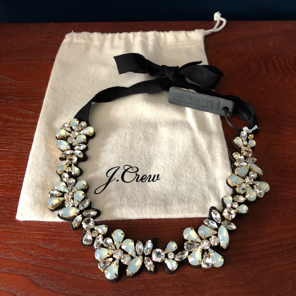 J Crew Crystal Ribbon Necklace